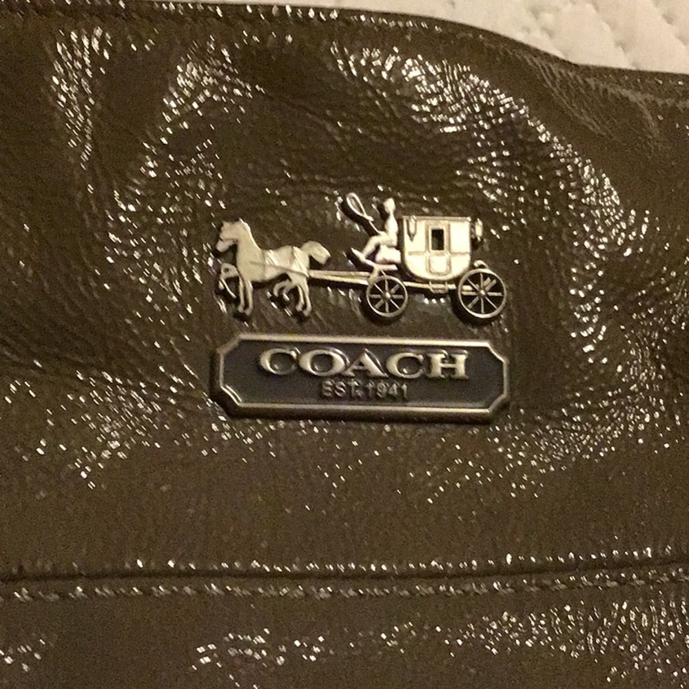 Coach Shiny Olive Shoulder Bag - Picture 2 of 9